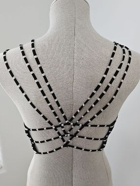 HYFVE Black and White Strappy Bralette